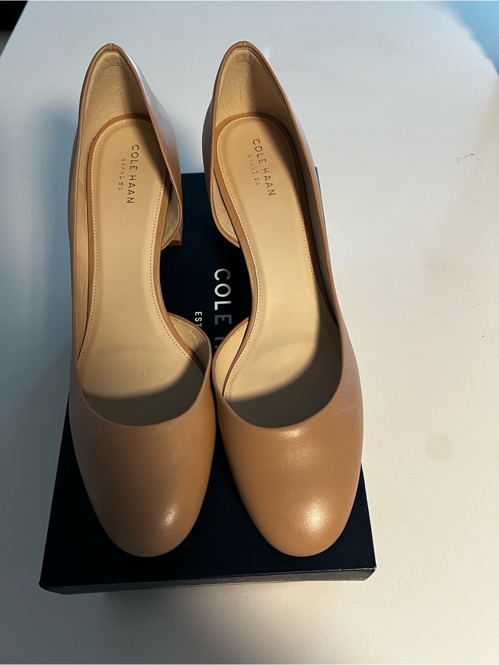 NEW Cole Haan Leather Block Heel Pumps 
Maple Sugar
Daina D’Orsay size 10.5B